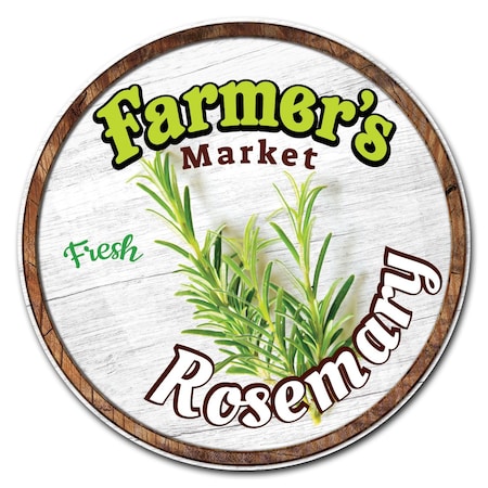 Farmers Market Rosemary Circle Vinyl Laminated Decal